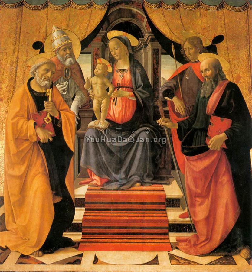 Madonna and Child Enthroned with Saints - 多梅尼科·基尔兰达约